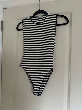 Zara Black and White Striped Kids Bodysuit